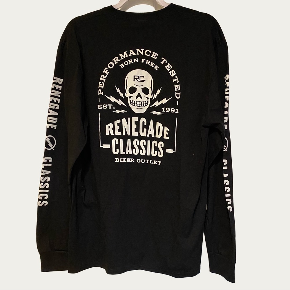 Renegade Classics Electric Arch Men’s Black Long Sleeve Tee - Large